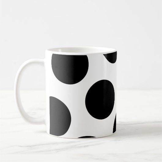 Big Black Diagonal Dots Kaffeetasse (Links)