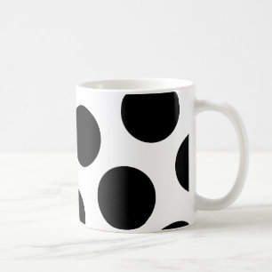 Big Black Diagonal Dots Kaffeetasse