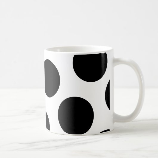 Big Black Diagonal Dots Kaffeetasse (Rechts)