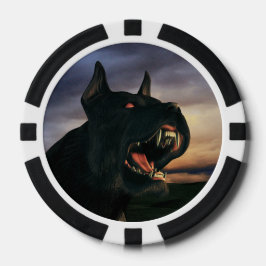 Big, black dog pokerchips