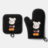 Big black-eared mouse ofenhandschuh & Topflappen-Set (Vorderseite)