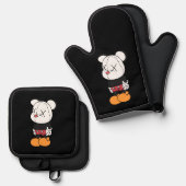 Big black-eared mouse ofenhandschuh & Topflappen-Set (Vorderseite/Rückseite)