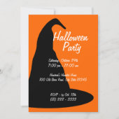 Big Black Halloween Hat Einladung (Vorderseite)