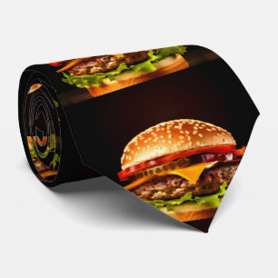 Big Black Hamburger Neck Tie Krawatte