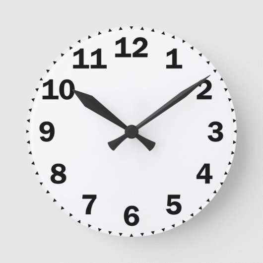 big black numbers runde wanduhr (Vorderseite)