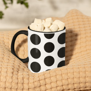 Big Black Polka Dots Muster Tasse
