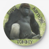 Big Black Sitting Gorilla Pappteller (Vorderseite)