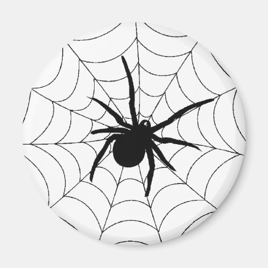 Big Black Spider Halloween Spider Web Design Magnet (Vorne)