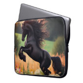 Big Black Stallion on an Electronics Bag Laptopschutzhülle (Vorderseite Links)