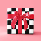 Big Black und White Checked Geschenkpapier