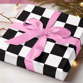 Big Black und White Checked Geschenkpapier