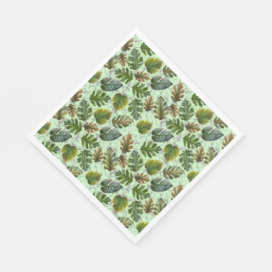 Big Blätter Muster 01 LgreenBG Serviette (Ecke)