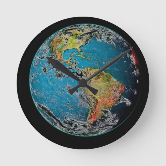 BIG BLAUE MARBLE — DIE ERDE RUNDE WANDUHR (Vorderseite)