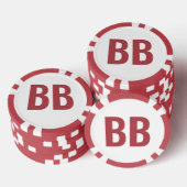 Big Blind BB Simple Red White Text Poker Chips (Stapel)