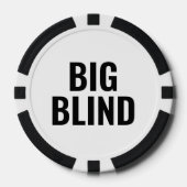Big Blind Simple Black White Text Pokerchips (Vorderseite)