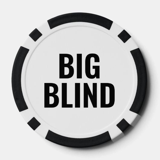 Big Blind Simple Black White Text Pokerchips (Rückseite)