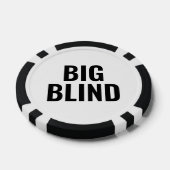 Big Blinder einfacher Schwarz-weißer Text Pokerchips (Einzeln)