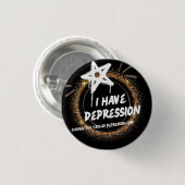 Big Bling Spray Farbe Ich habe Depression Button (Vorne & Hinten)
