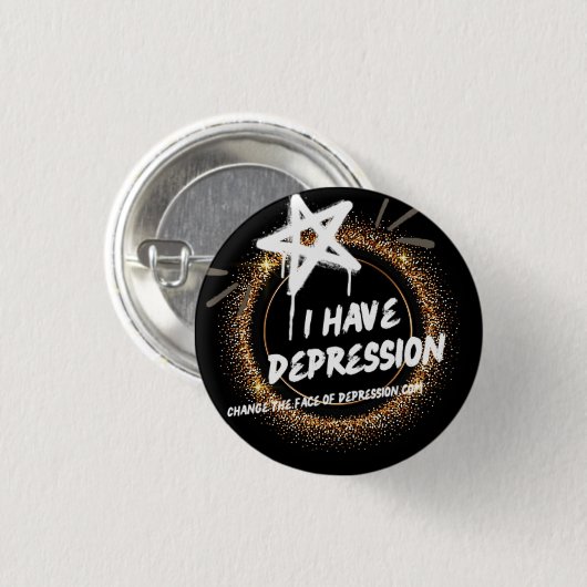 Big Bling Spray Farbe Ich habe Depression Button (Vorne & Hinten)