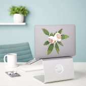 Big Bloom Camellia Charm Aufkleber (Laptop auf Schreibtisch)