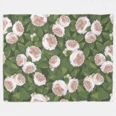 Big Bloom Camellia Charm Large Fleecedecke (Vorderseite (Horizontal))