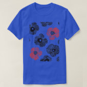 Big Blooming Daisies Flowers Pattern T-Shirt (Design vorne)