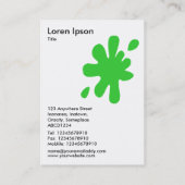 Big Blot - Grün des Frühlings auf Weiß Visitenkarte (Rückseite)