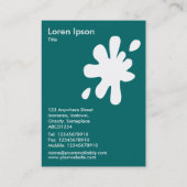 Big Blot - Weiß auf Aquamarin Visitenkarte (Rückseite)