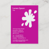 Big Blot - White on Deep Magenta CC0099 Visitenkarte (Rückseite)