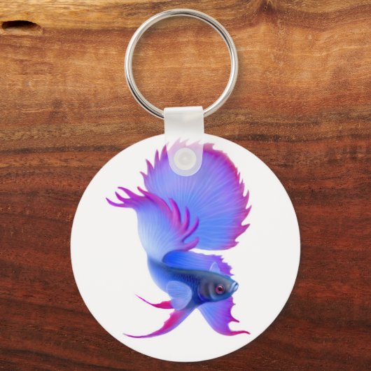 Big Blue Betta Fish Schlüsselanhänger (Vorderseite)