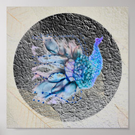 "Big Blue Bird" 8" x 8 "Gerahmt und matt Poster