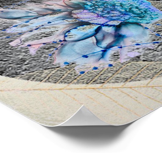 "Big Blue Bird" 8" x 8 "Gerahmt und matt Poster (Ecke)