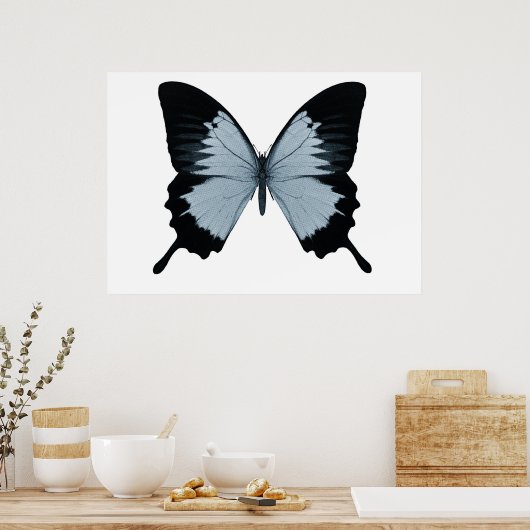 Big Blue & Black Butterfly Poster (Küche)