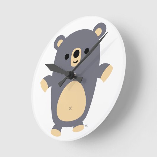 Big Blue Cartoon Bärenhalterung Runde Wanduhr (Winkel)