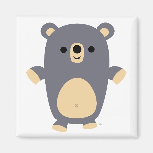 Big Blue Cartoon Bärenmagnet Magnet (Vorne)