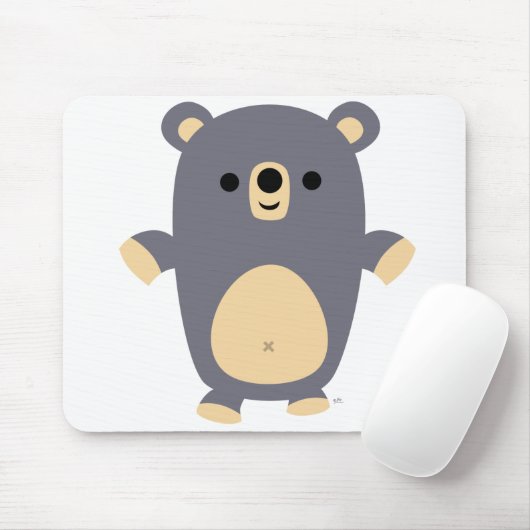 Big Blue Cartoon Bear Mousepad (Mit Mouse)