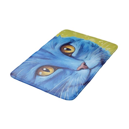 Big Blue Cat. Badematte (Schrägansicht)