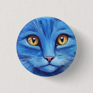 Big Blue Cat. Button