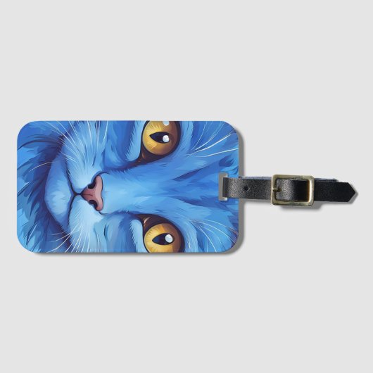 Big Blue Cat Gepäckanhänger (Vorderseite (Horizontal))