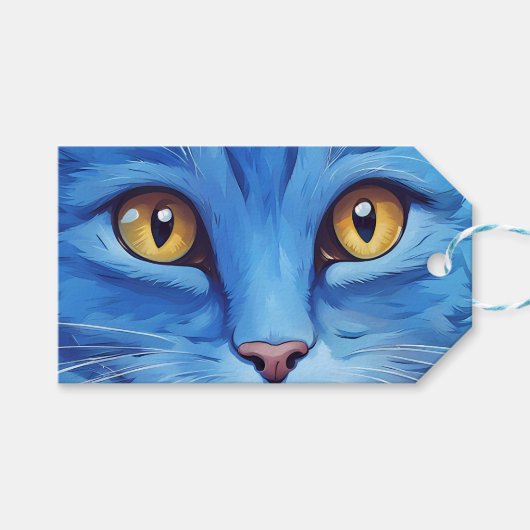 Big Blue Cat. Geschenkanhänger (Vorderseite (Horizontal))