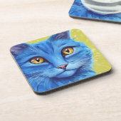 Big Blue Cat. Getränkeuntersetzer (Linke Seite)