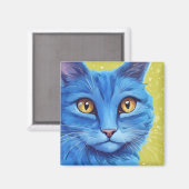 Big Blue Cat Magnet (Vorderseite/Rückseite)