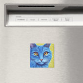Big Blue Cat Magnet (In Situ (Geschirrspüler))