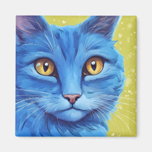 Big Blue Cat Magnet