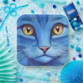 Big Blue Cat Pappteller (Party)