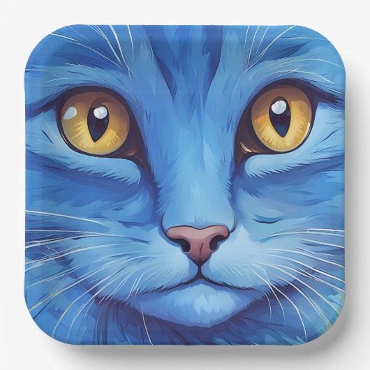 Big Blue Cat Pappteller (Vorderseite)