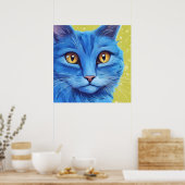 Big Blue Cat. Poster (Küche)