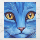 Big Blue Cat Weinetikett (Einzelnes Label)