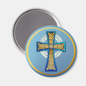Big Blue Celtic Cross Magnet (Vorderseite/Rückseite)