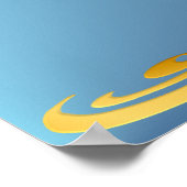 Big Blue Celtic Cross Poster (Ecke)